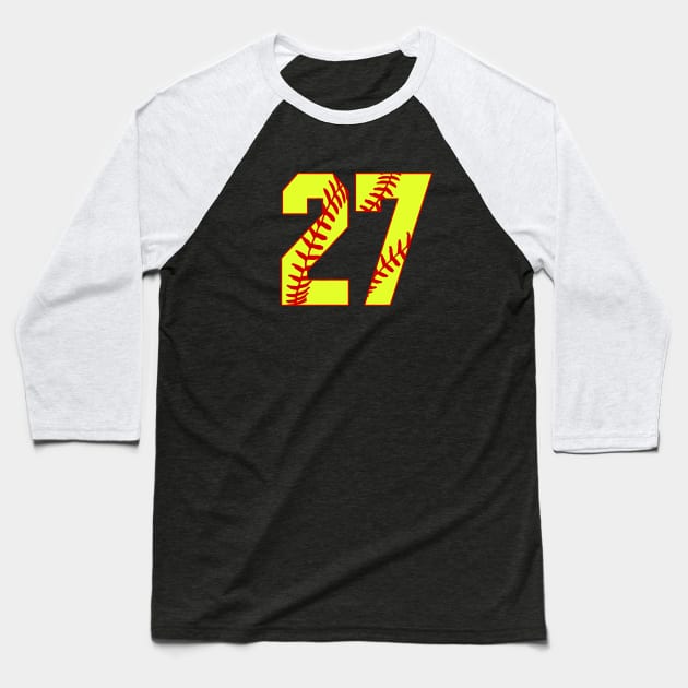 Fastpitch Softball Number 27 #27 Softball Shirt Jersey Uniform Favorite Player Biggest Fan Baseball T-Shirt by TeeCreations
